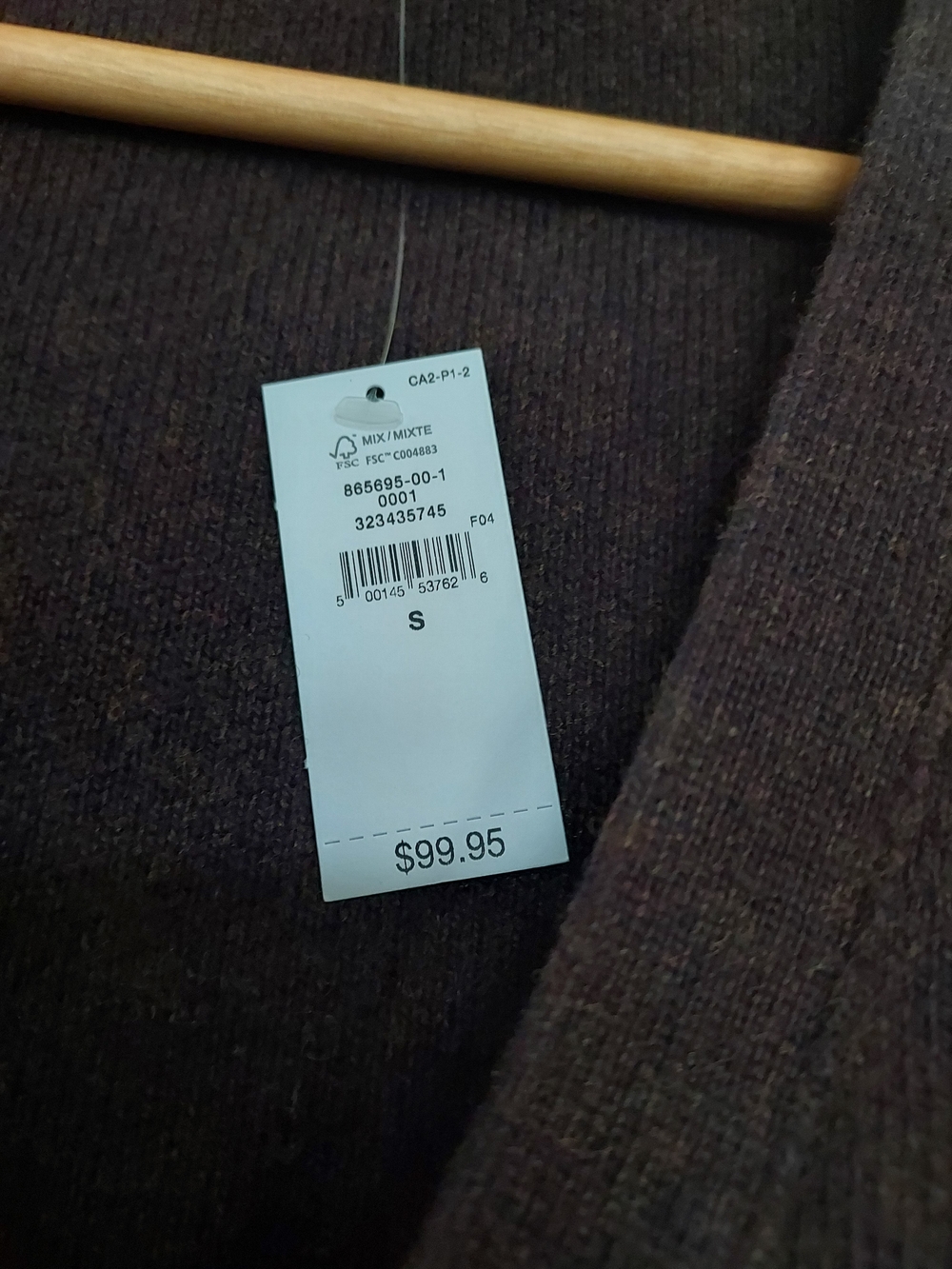 GAP Dark Brown V-Neck Button Cardigan, Wide Sleeves, S - Picture 2 of 10